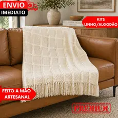 KIT 1/2 UN Mantas Decorativas para Sofá algodão/linho boho chic Cama O Carinho que Seu Lar Precisa