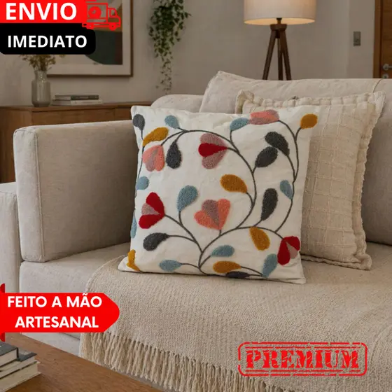 PROMOÇÃO Capas de Almofada 45x45cm Bordado Artesanal Decoração Sofá e Cama Confortável N1022..