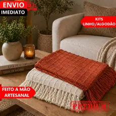 Peseira Manta Tricot Sofá Cama Casal Queen King Aconchego Home Decor feito a mão algodão natural