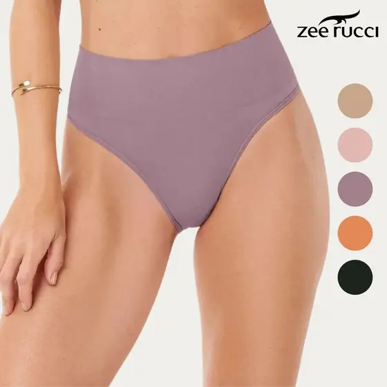 Calcinha Tanga Cós Alto Pós Parto Sem Costura Zee Rucci Modelador Confortável