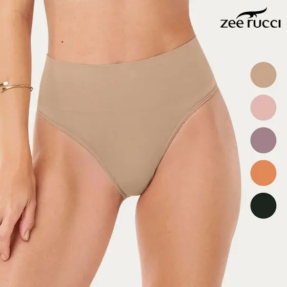 Kit Calcinha Tanga Pós Parto Sem Costura Zee Rucci Cós Alto Modeladora Feminina