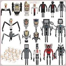 MOC Skibidi palha toalete homem Monitor TV homem montado blocos de construção brinquedos educativos