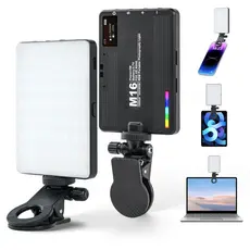 Luz Fotográfica LED RGB 2700K-6500K Preenchimento e Quente Portátil Recarregável