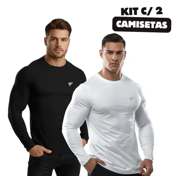 Kit 2 Camisas Proteção Uv 50+ Segunda Pele Camiseta Térmica Blusa Treino Esportes