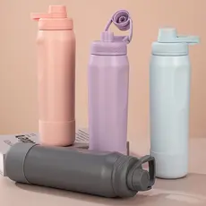Garrafa Térmica 650ml Kubb Fosca Color Dupla Camada Anti Vazamento Mantém Gelada 24h e Quente 12h Agua Cafe Academia