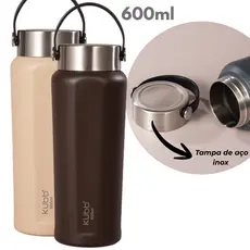 Garrafa Térmica Hydra Essence 600ml Aço Inox Portátil Quente e Frio Personalize