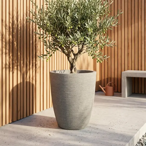 Vaso Grande para Plantas flor arvores em Polietileno Decorativo Cone Escovado Grafiato Moderno