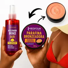 Kit Bronzeador 120ml + Parafina Aceleradora Summer Bronze RedFour 150g