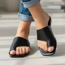Sandália Flat Rasteira Mula Manca, Confortável Casual Feminina - Rasteirinha com Bico quadrado Femmy 350 - Do 34 ao 40
