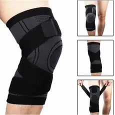 Kit 2 Joelheira Esportiva com Compressão Ajustável Suporte para Joelho Academia Corrida Fitness