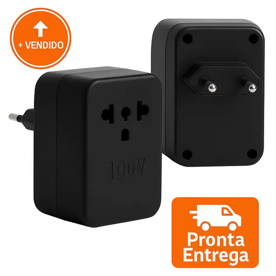Transformador Conversor de Voltagem Bivolt 220v/110v 100W Portátil Tomada Universal Inteligente