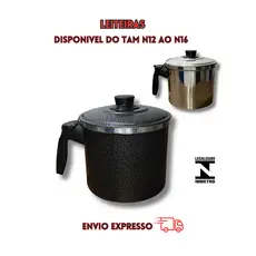 leiteira cafeteira com tampa fervedor canecao para fazer café preta e alumínio grande e pequena