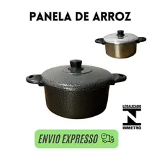panela grande de arroz caçarola pequena preta ou alumínio com tampa tamanho 24cm,22,20,18,16,14