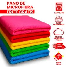 Pano Microfibra de Limpeza 15 Unidades Super Absorvente 30x30 Banheiro Carro Cozinha