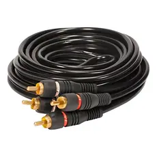 Cabo RCA Ouro Espessura 4 Milímetros 5 Metros Conector Ouro Para Módulo Caixa Player Áudio Som Automotivo Acessório