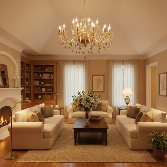 Lustre De Cristal Luminária Luxuoso Ambar Com 18 Braços