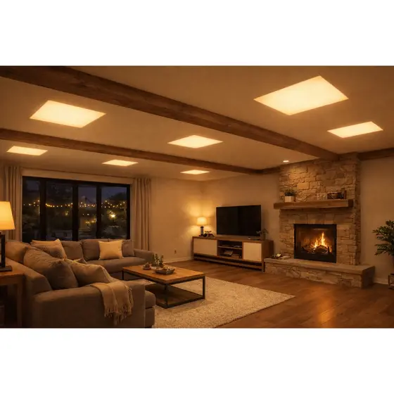 Painel LED Embutir 62x62cm Slim 48W Branco Quente