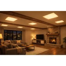 Painel LED Embutir 62x62cm Slim 48W Branco Quente