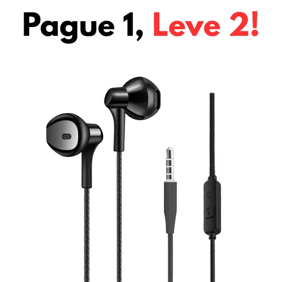 Kit 2x Fones de Ouvido Alta Qualidade com Microfone Moto P2 G06 Galaxy A05 10 VII 22 BL7000