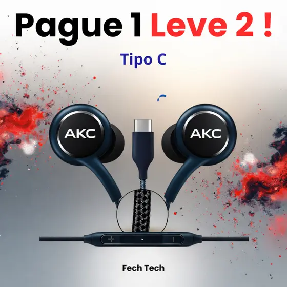 Kit 2x Fone De Ouvido Tipo C com Microfone para S21 S22 Ultra S23 M52 M53 M54 Edge A53 A54 NOTE 20