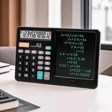Calculadora 2 em 1 com Tela LCD para Escrita ✍️ Apaga com 1 Clique | Portátil e Dobrável