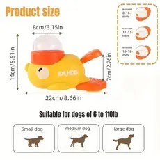 Dispensador Interativo Comida Pets Em Forma De Pato Amarelo, Brinquedo Automático Para Cães E Gatos