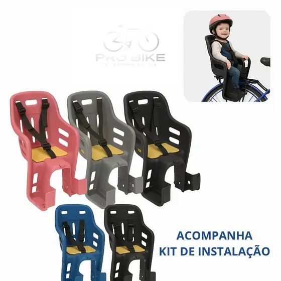 Cadeirinha Infantil Bicicleta Importada Traseira Resistente Para Bagageiro C/Cinto Importada
