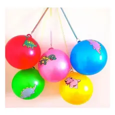 25 Bolas de Vinil 23cm com Cordão Mola Chaveiro Brinquedo Infantil Festa Lembrancinha Atacado