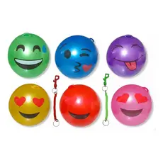 20 Bolas de Vinil 23cm com Cordão Mola Chaveiro Brinquedo Infantil Festa Lembrancinha Atacado