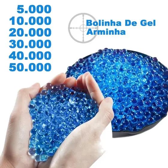 Kit 5 10 20 30 40 50 Mil Bolinha De Gel 7mm Cresce Na água Para Arminha Orbeez Munição Bolinha