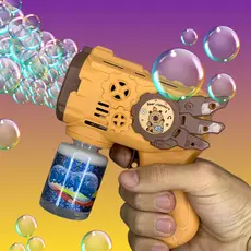 Pistola de Bolhas Infantil Automática Capivara Brinquedo Divertido com Luz e Música Capybara Beer Mudar