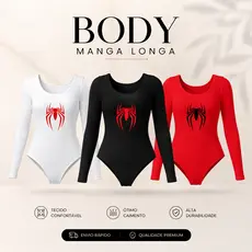 Body Manga Longa Feminino Homem Aranha Marvel Hero