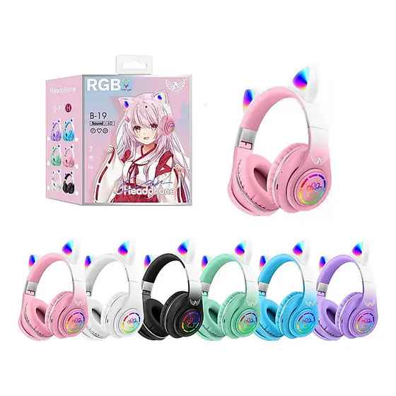 Fone Ouvido Bluetooth Infantil Coelinho Led Menino Menina Premium