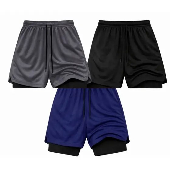 3 Bermuda Shorts Masculino Treino Academia Esporte Dry Fit Premium