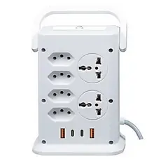 Filtro de Linha Torre Extensão 12 Tomadas 2 Universal 4 Usb Botão ON/OFF Cabo 2M Bivolt