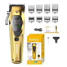 Máquina De Cortar Cabelo Profissional Recarregável 9000 RPM 10W  Kemei KM-1698