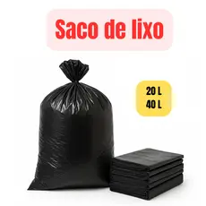 Saco de Lixo 20L e 40L Para Lixeira Cozinha Banheiro Escritorio Clinica Comercio 100 e 50 Unidades