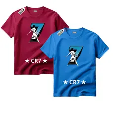 kit 2 Camiseta Infantil CR7 Cristiano Ronaldo Conforto 100% Algodão Camisa Robozão Blusa Camisetas Camisas Blusas