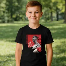 Camiseta juvenil CR7 JOGADOR Cristiano Ronaldo Futebol CR7 Robozão Infantil Estampa DTF Casul youtube presente filho