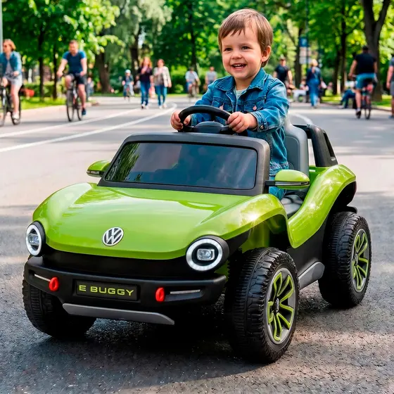 Carrinho Eletrico Infantil Volkswagen E-buggy Verde 12v Controle Remoto Carro Infantil Menino Menina