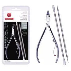 Alicate Cutícula Mundial 778ep com Palito e Empurrador Inox Mundial Original Manicure