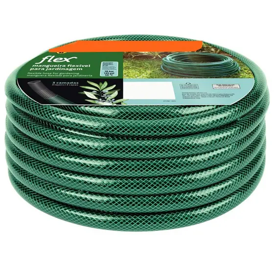 Mangueira Verde Trançada Flexível e Reforçada para Jardim 5m/7m/10m/15m/20m/25m/30m