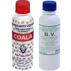 Coagulante Líquido fabricação de queijos Coala 200 ml + Cloreto de Cálcio 200ml
