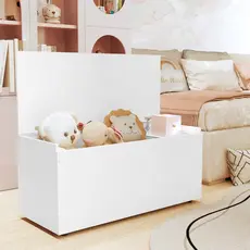 Recamier Bau Organizador Infantil Brinquedos 100% MDF Resistente Branco