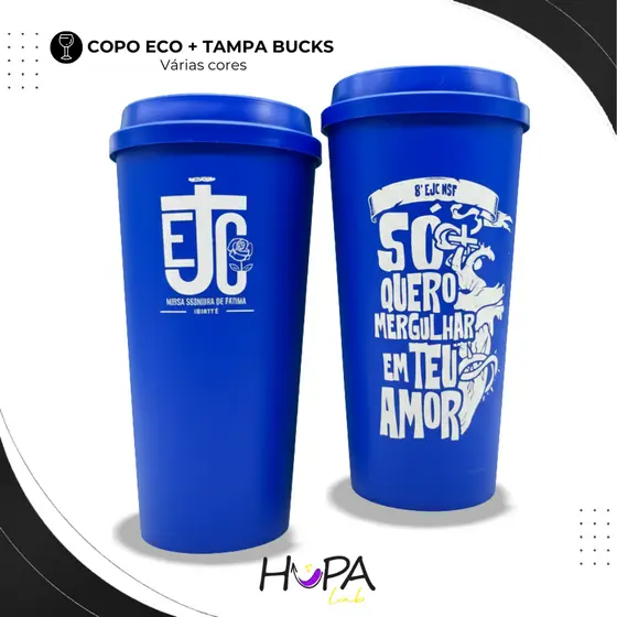 KIT 30 Copos Ecológicos Personalizados 550 mL | Tampa Bucks | Lembrancinha | Café | Água