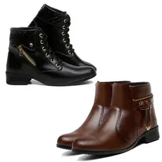 Coturno Botinha Feminina Bota Cano Curto Confortável Lançamento Promoção