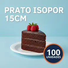Kit Prato Raso de Isopor 15cm Térmico Descartável Para Pedaço de Bolo/Torta/Doce/Sobremesa