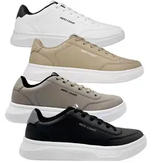 Sapatênis Masculino West Coast Casual Sunset Wc 207 Branco Detalhe Preto Estilo Conforto