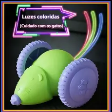 Brinquedo Eletrônico para Gatos - Rato USB Recarregável, Movimentos Imprevisíveis, Antiderrapante