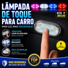 Lâmpada LED de Toque Dedo Adesivo Velcro 5 V De Carro/ Doméstico Carregável por USB Unicolor e multicolor